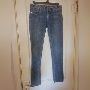Earl Jeans - Jeans Boot Cut Women's Size 1 Blue Denim Rhinestones